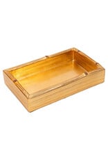 Caspari Gold Leaf Bamboo Edge Lacquer Guest Towel Napkin Holder