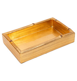 Caspari Gold Leaf Bamboo Edge Lacquer Guest Towel Napkin Holder