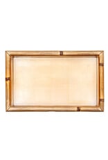 Caspari Gold Leaf Bamboo Edge Lacquer Guest Towel Napkin Holder