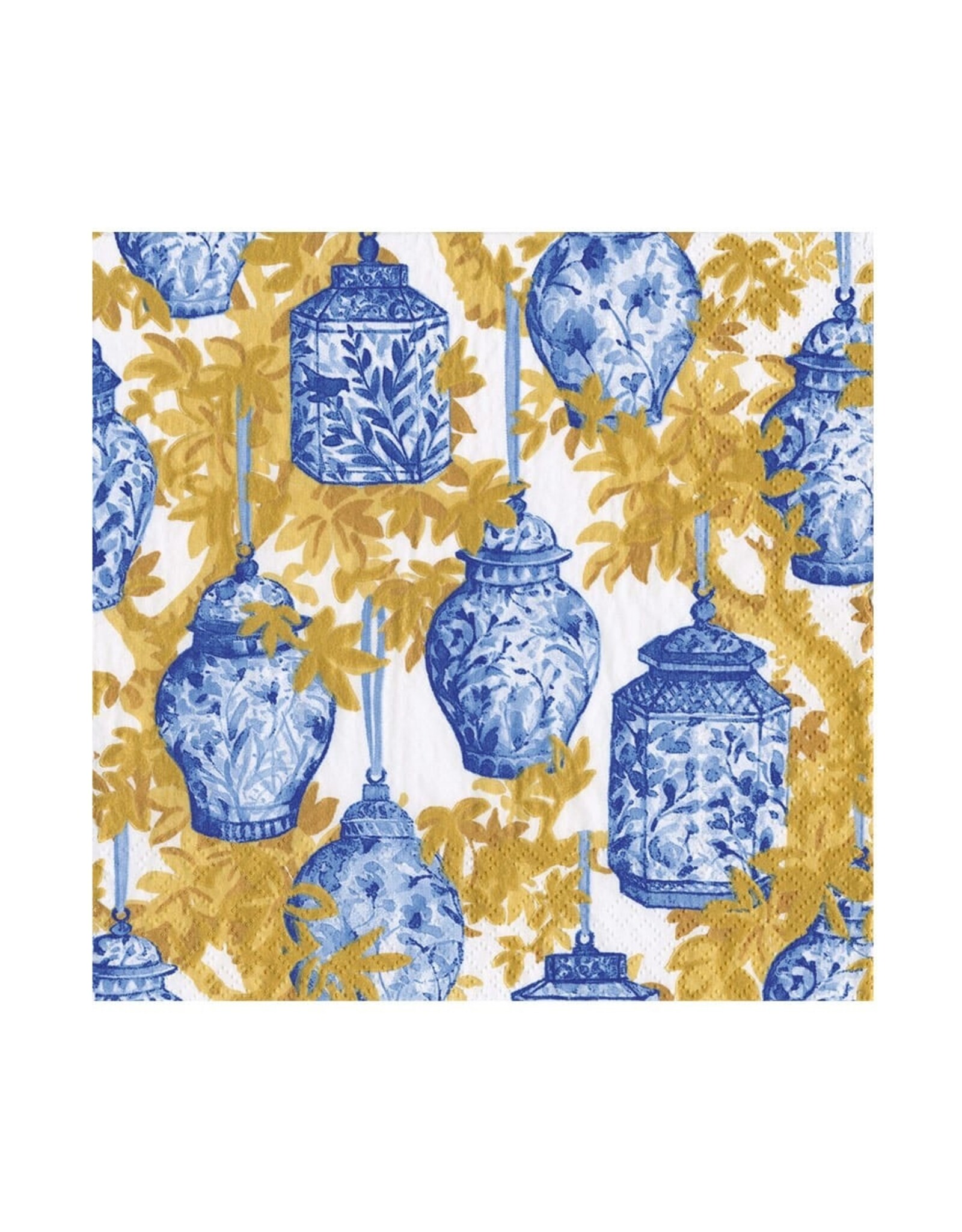 Caspari Paper Lunch Napkins 20ct Ginger Jars Dark Blue