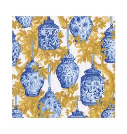 Caspari Paper Lunch Napkins 20ct Ginger Jars Dark Blue