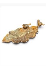 Silver Tree Birds on Leaf Gold Metal Trinket Ring Dish Mahjong Dice Tray