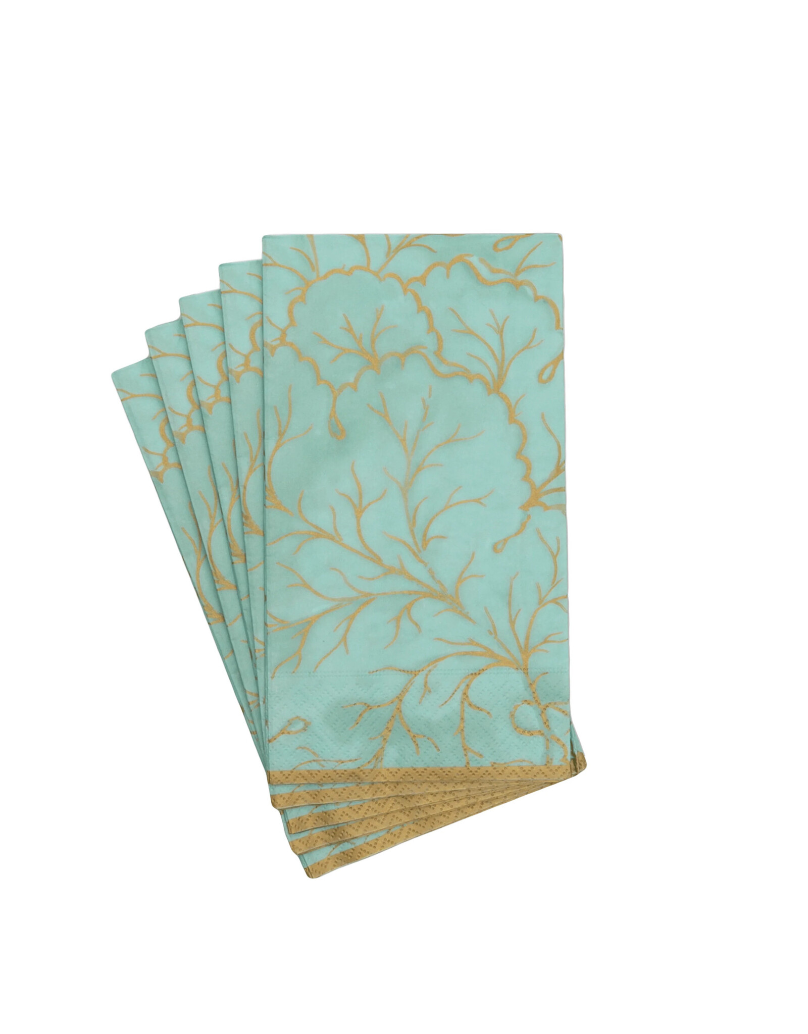 Caspari Paper Guest Towels Napkins 15pk Gilded Majolica Saltwater