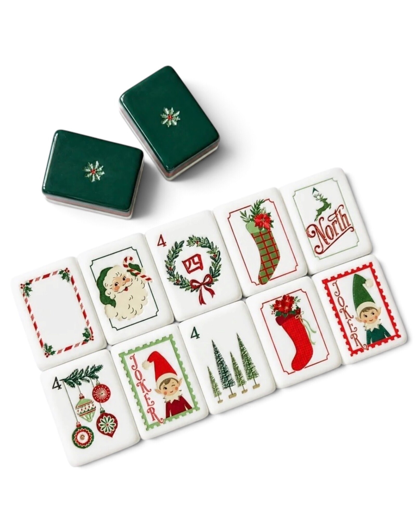 Anders Ruff Design Co. Christmas Mahjong Tiles DEAR SANTA Mahjong Set