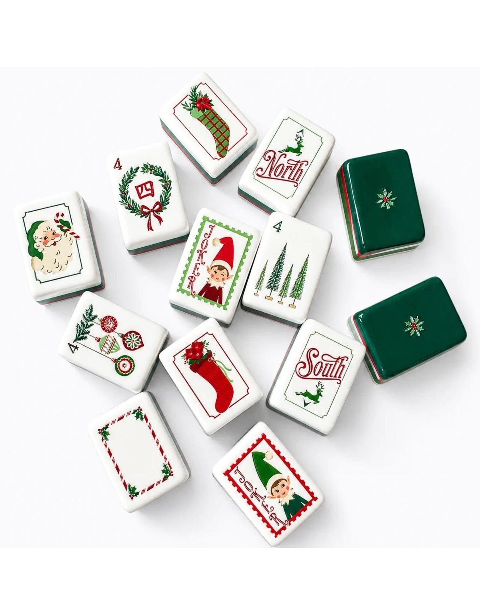 Anders Ruff Design Co. Christmas Mahjong Tiles DEAR SANTA Mahjong Set