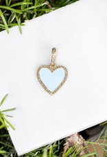 The Woods Fine Jewelry Mini Heart Pendant- Baby Blue