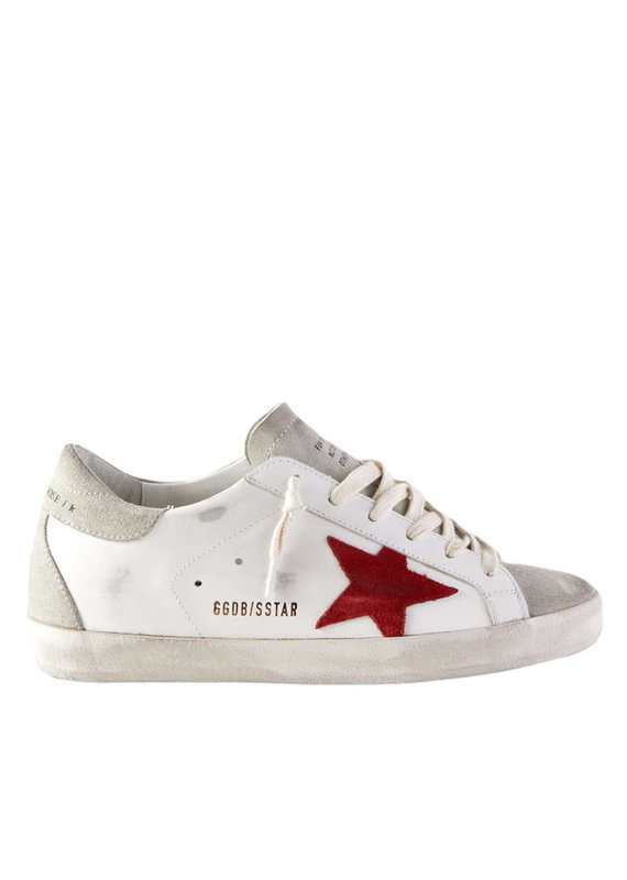 Golden Goose Super-Star Sneaker - White/Ice/Red