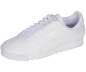 puma roma white grey