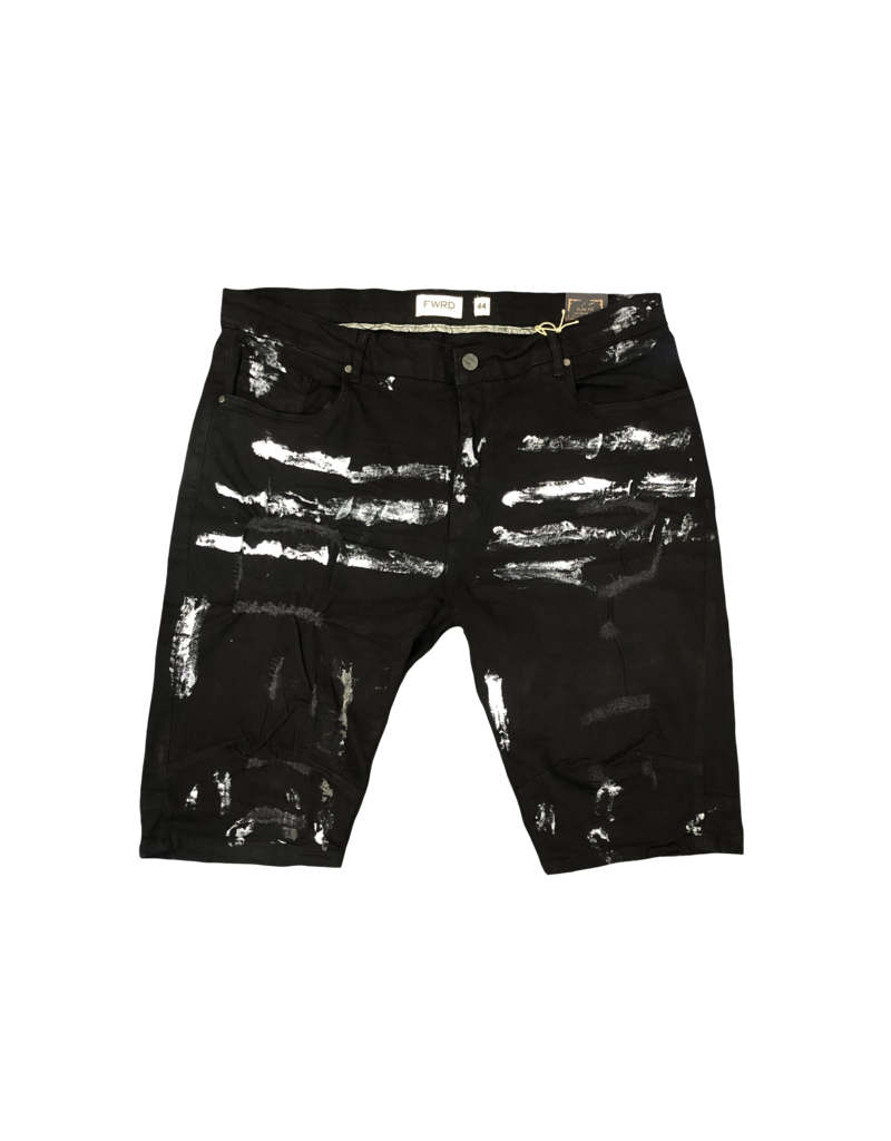 FWRD FWRD | 22507X Denim Shorts - Jet Black, White