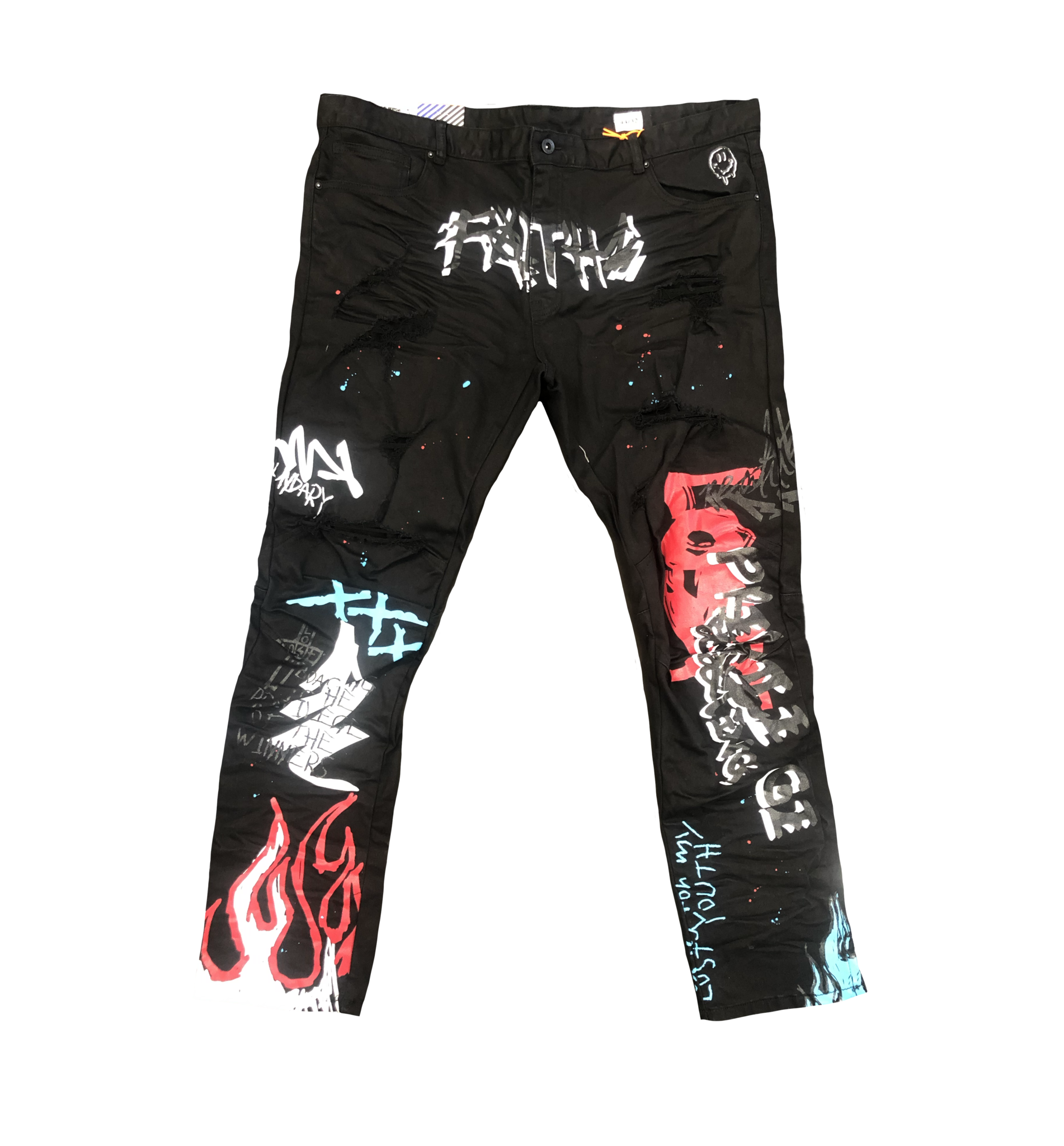red flame jeans