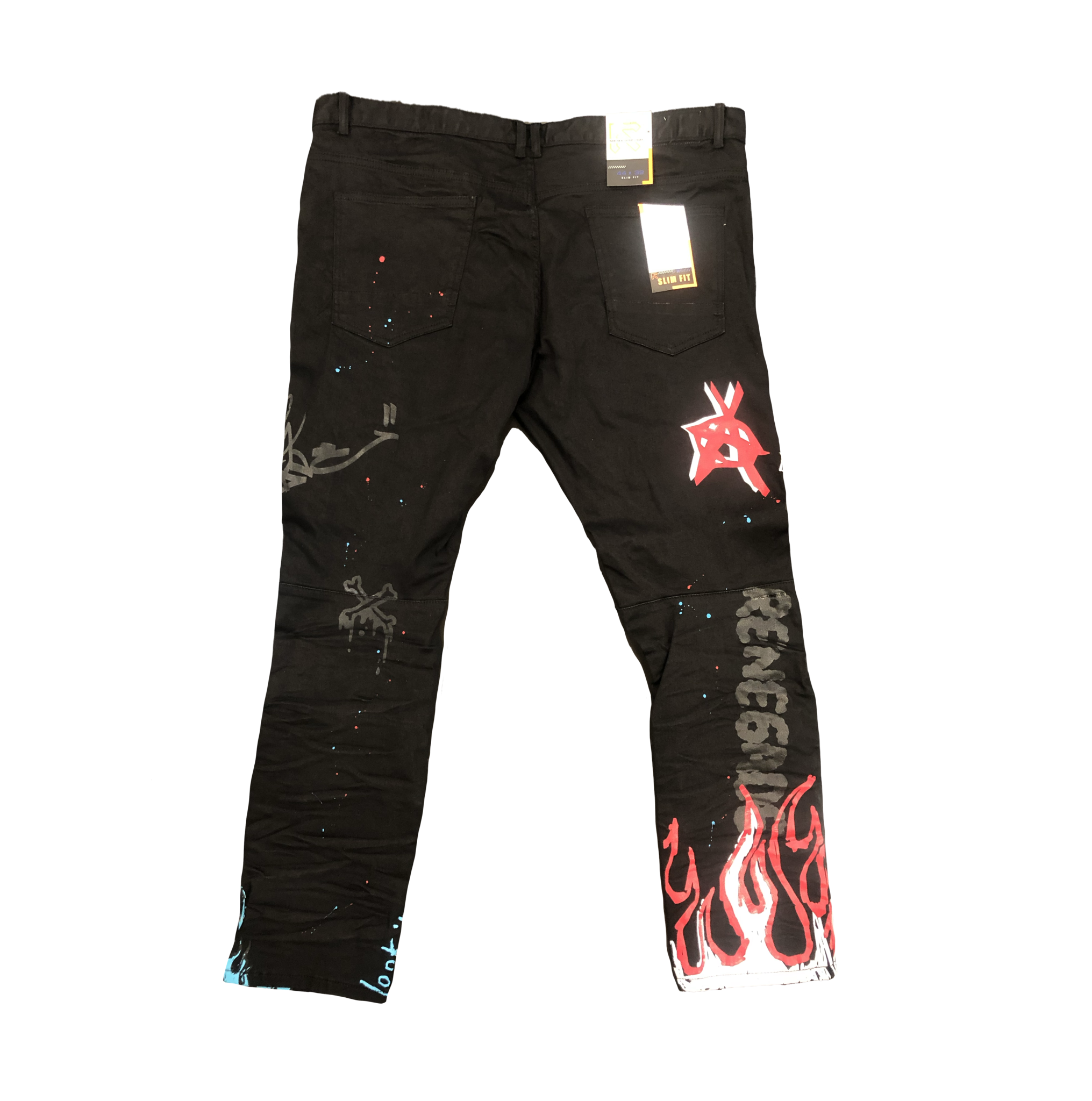 red flame jeans