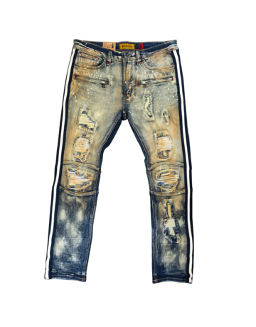MAKOBI Makobi | Side Striped Denim Jeans Dirt Wash