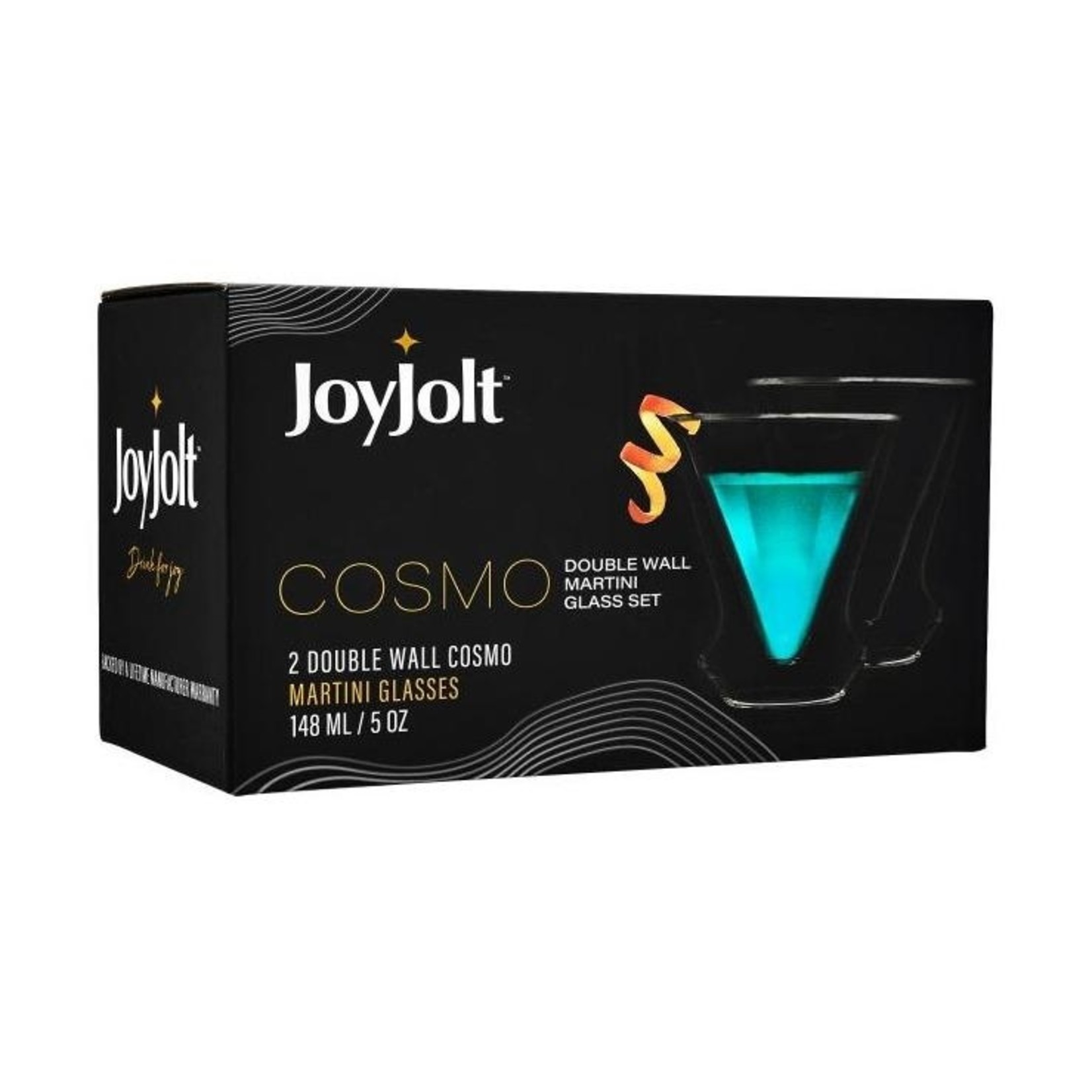Joy Jolt Cosmos Double Wall Martini Glasses - Set Of 2