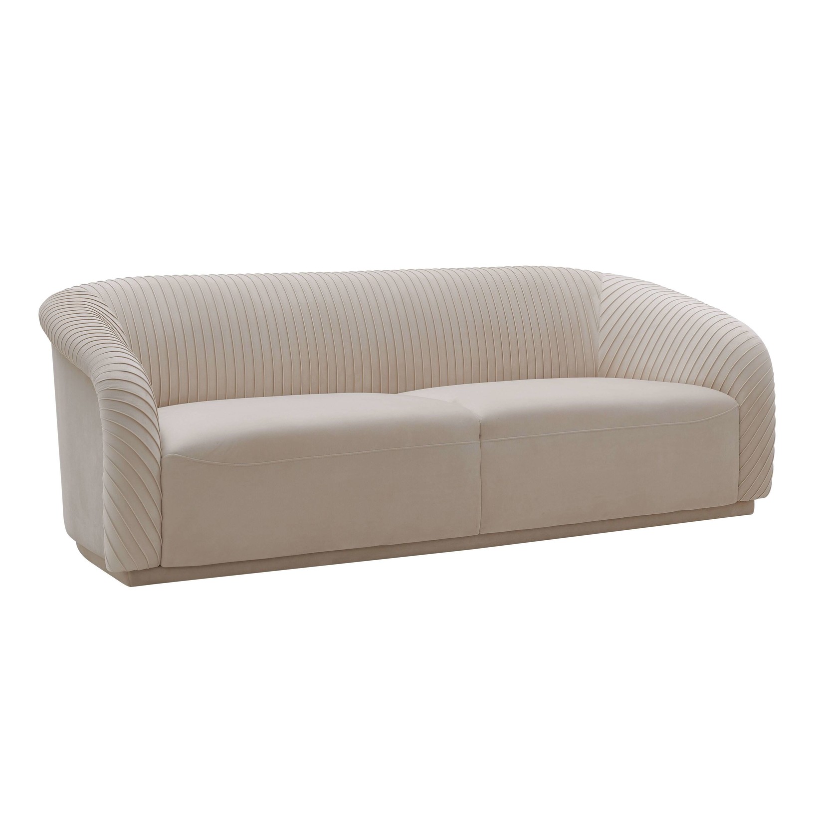 Tov ARAY PLEATED BEIGE VELVET SOFA