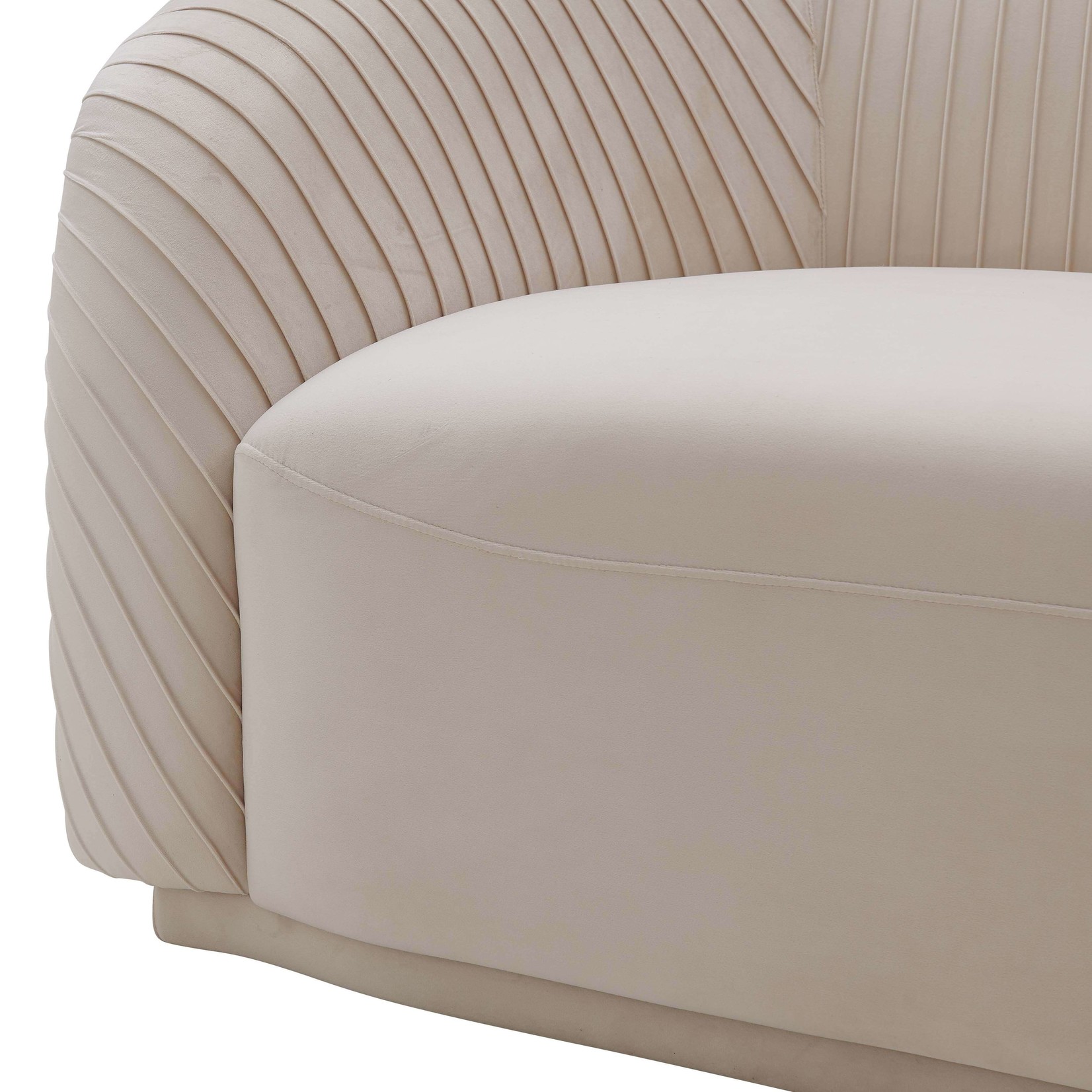 Tov ARAY PLEATED BEIGE VELVET SOFA