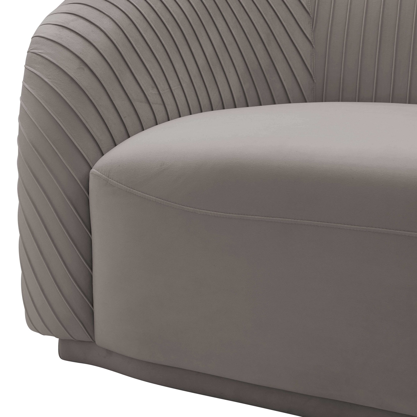 Tov ARAY PLEATED GREY VELVET SOFA