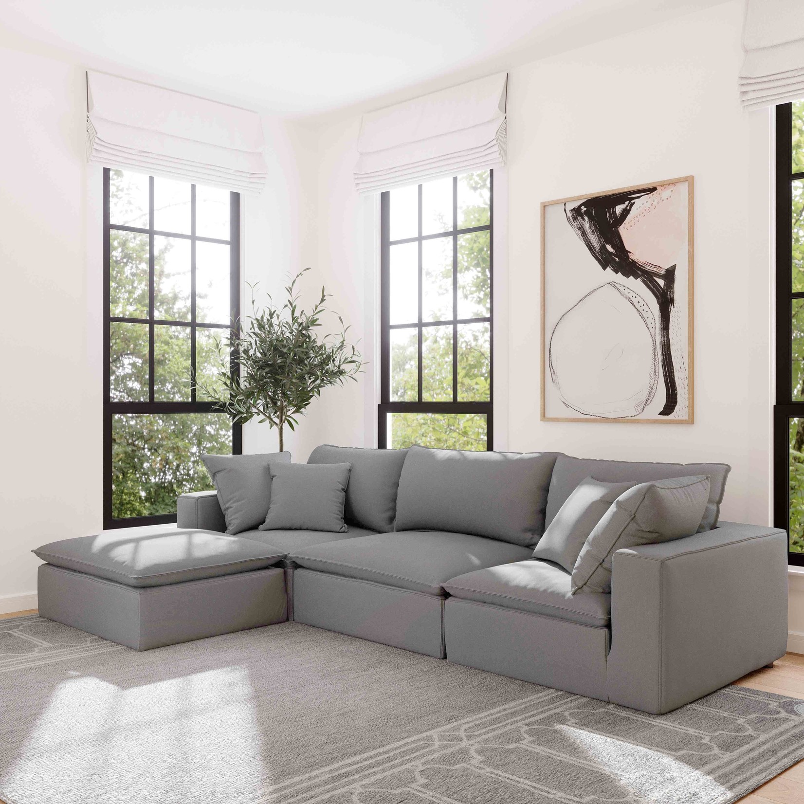 Tov ALIC SLATE MODULAR 3 PIECE SOFA