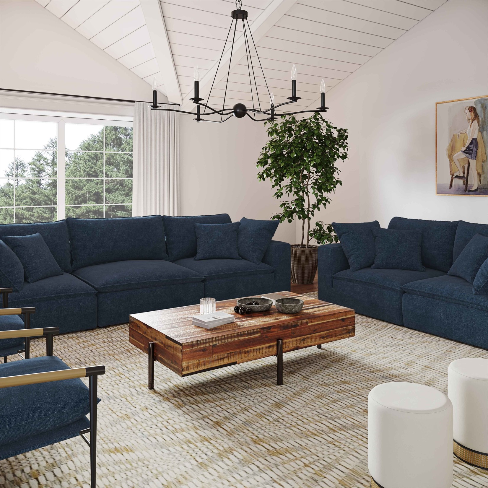 Tov ALIC NAVY MODULAR 2 PIECE LOVESEAT