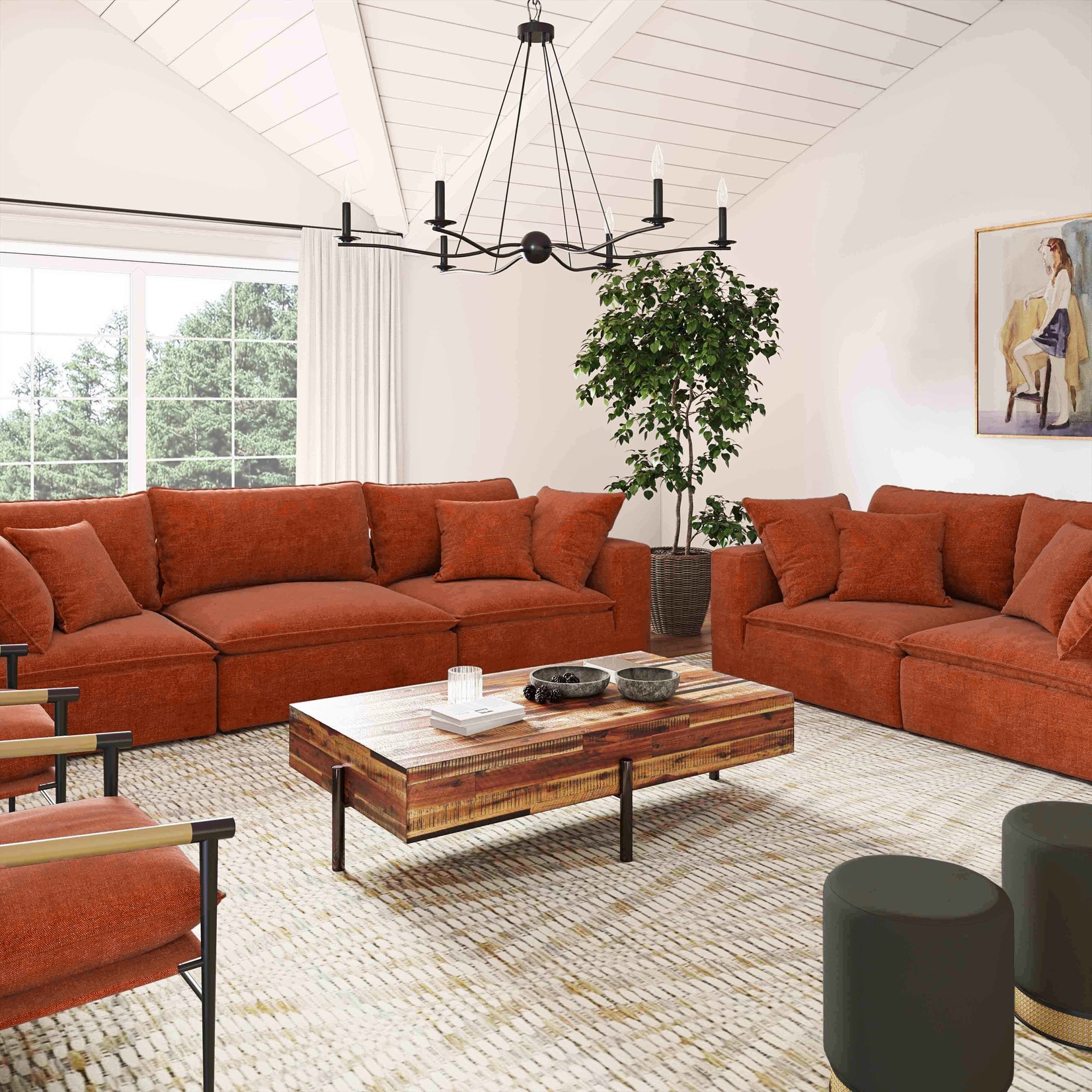 Tov ALIC RUST MODULAR 2 PIECE LOVESEAT