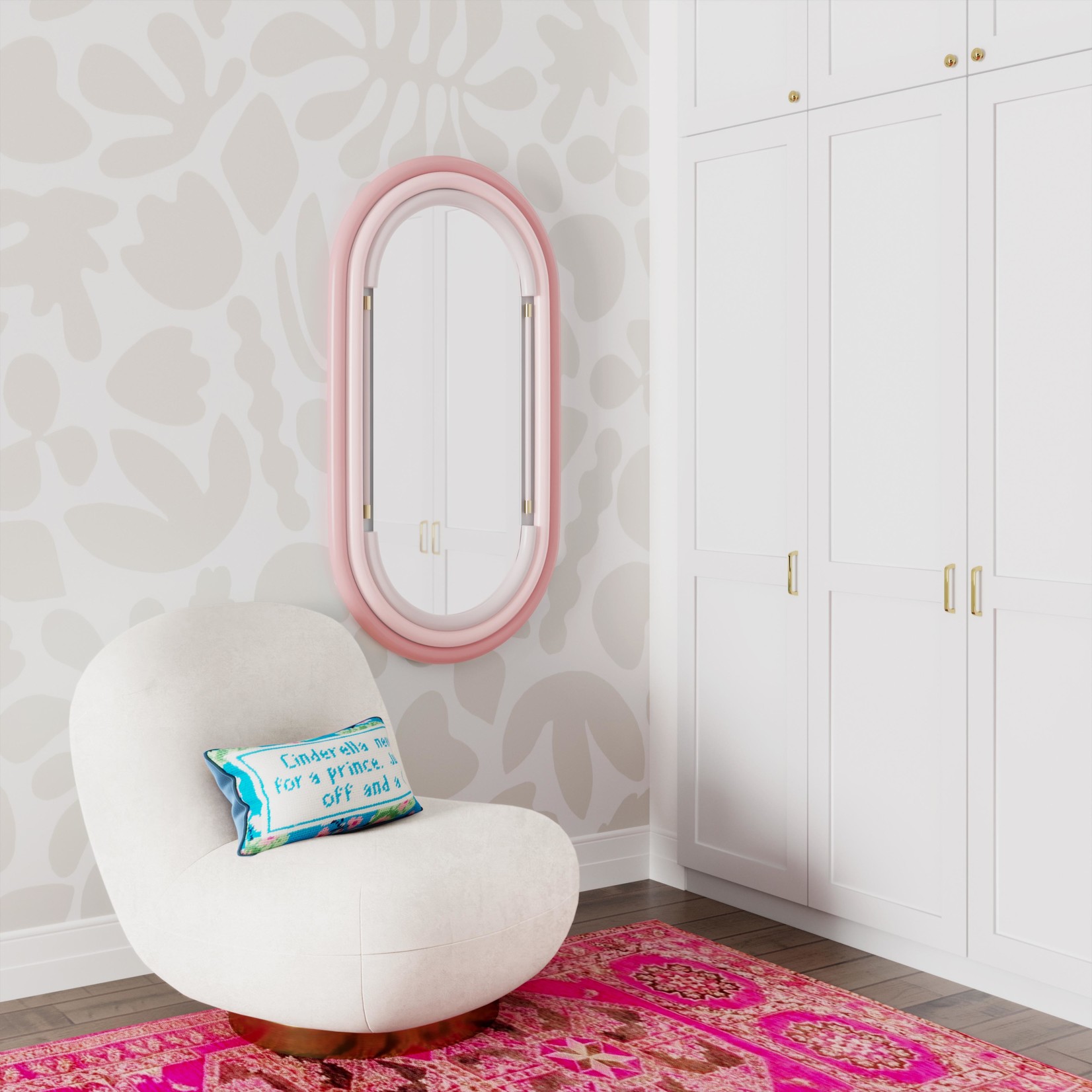 Tov NEO WALL MIRROR IN PINK