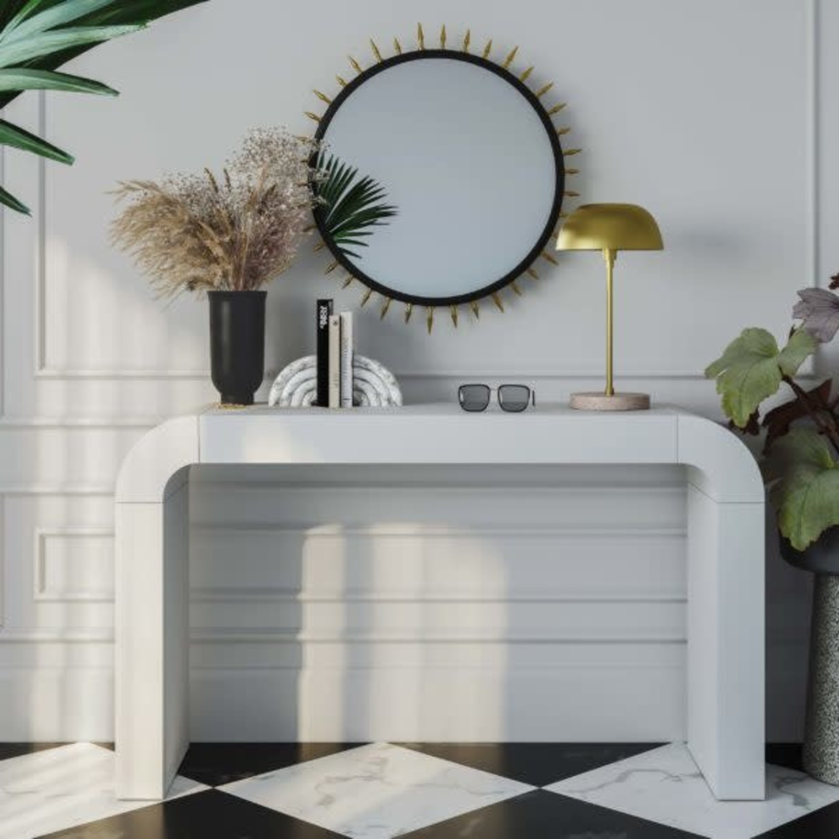 Tov Curve Console Table | White