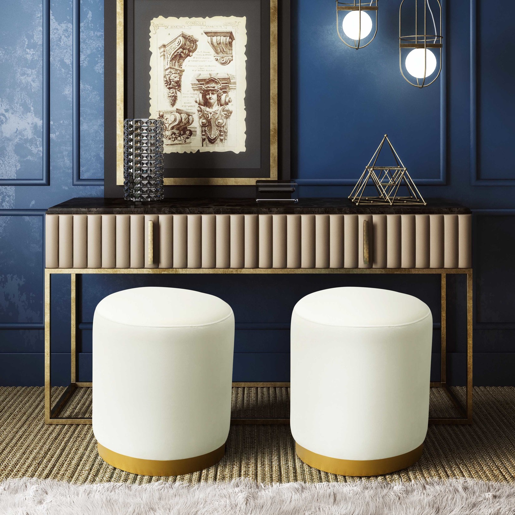 Tov OPA VELVET OTTOMAN | CREAM