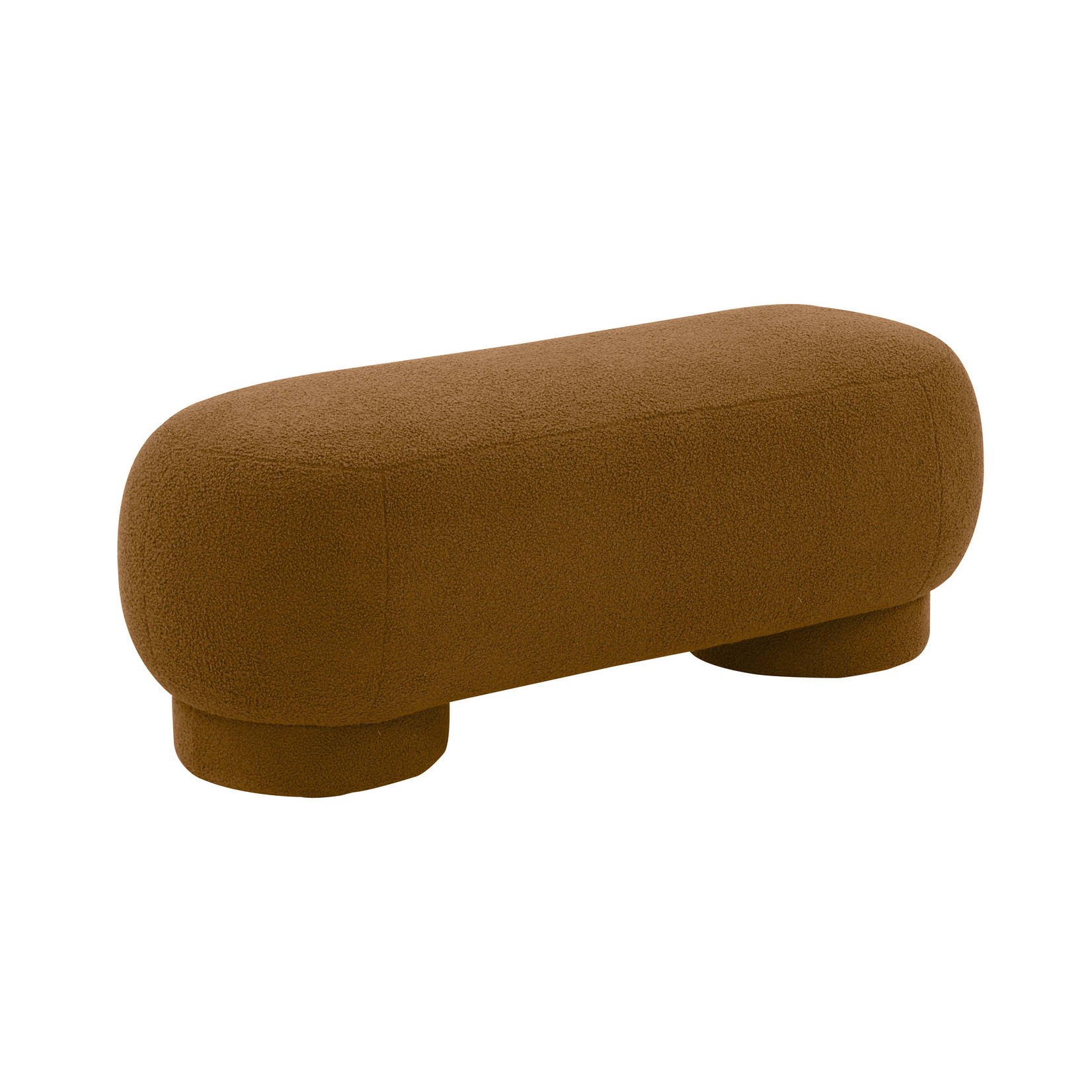 Tov MARI VEGAN SHEARLING OTTOMAN | CINNAMON BROWN