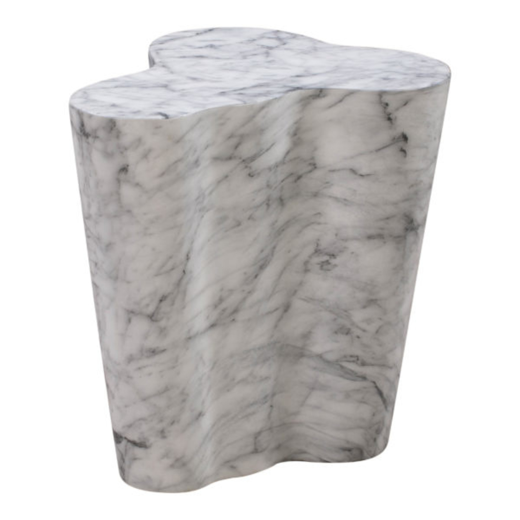 Tov SLAY FAUX MARBLE SIDE TABLE | WHITE-S