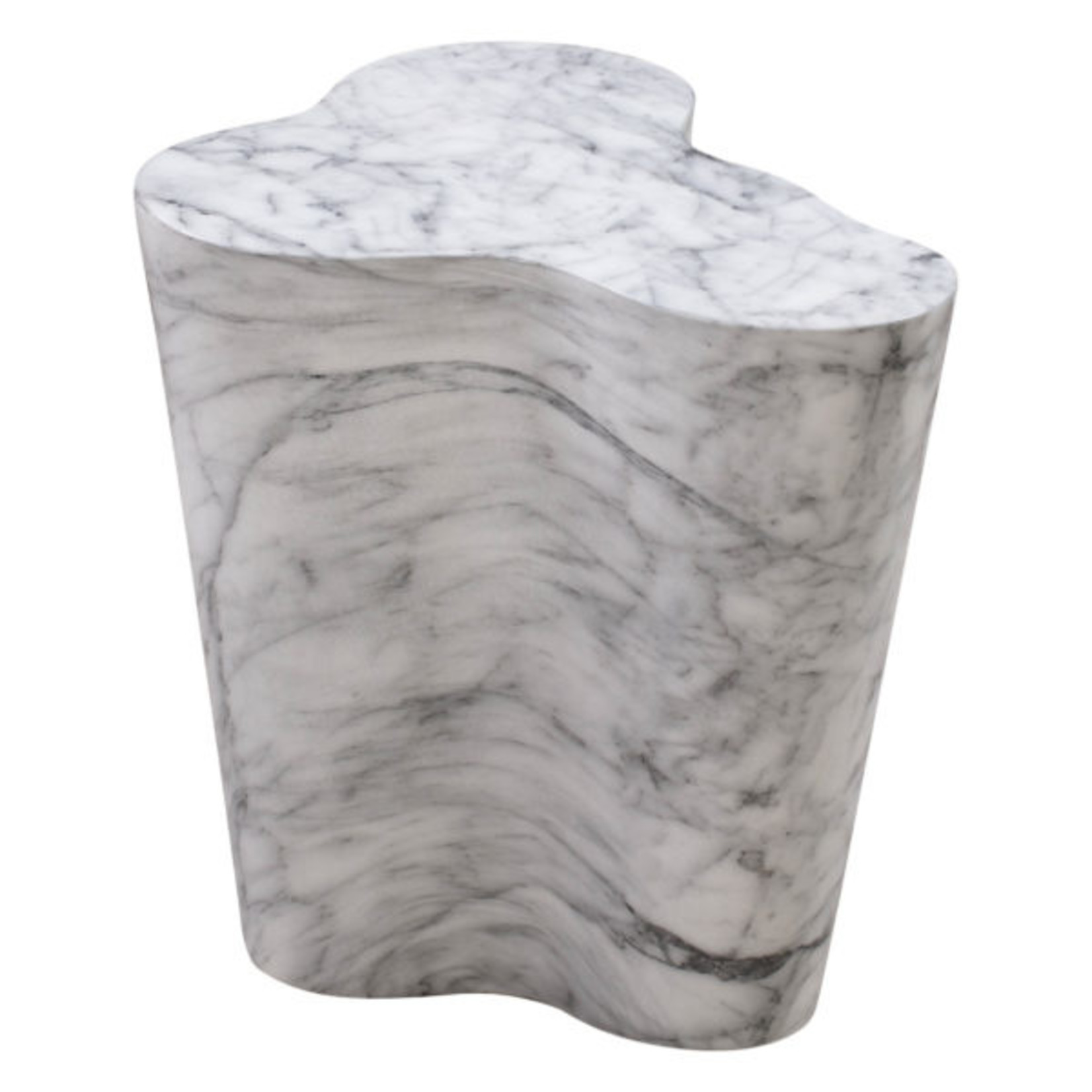 Tov SLAY FAUX MARBLE SIDE TABLE | WHITE-S