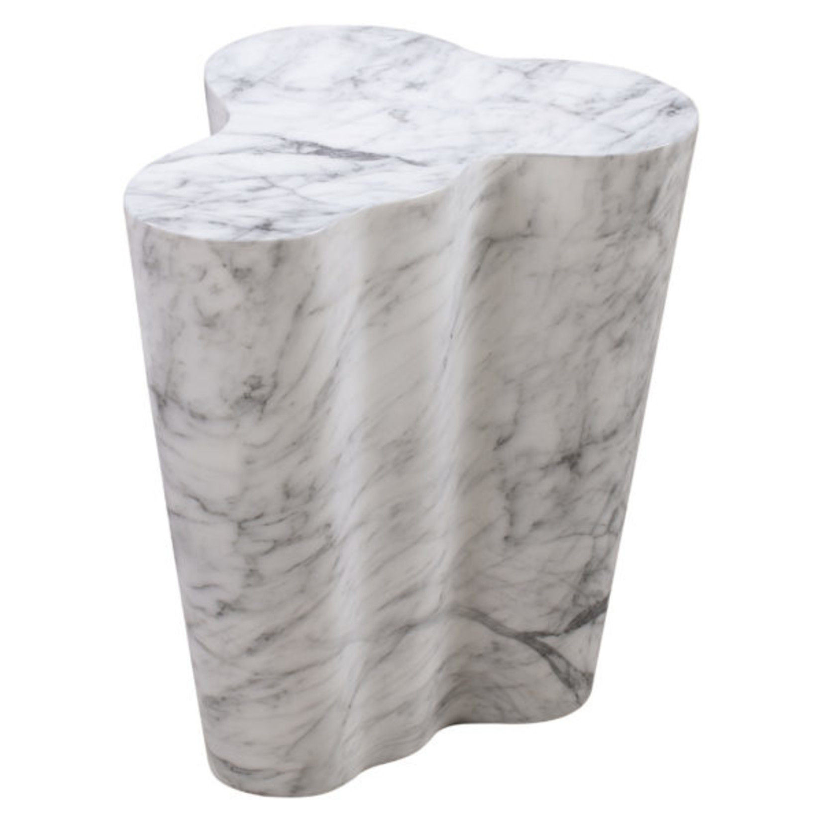 Tov SLAY FAUX MARBLE SIDE TABLE | WHITE-T