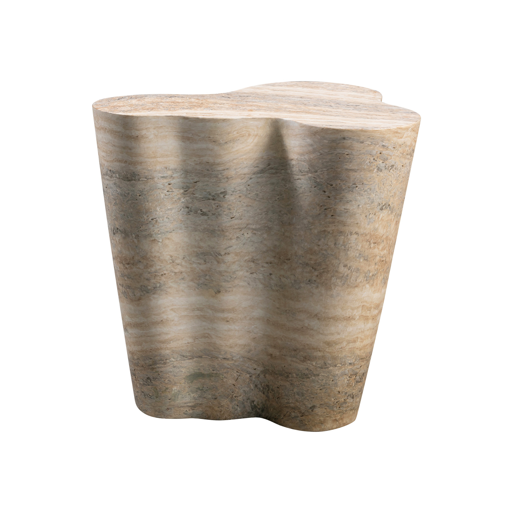 Tov SLAY FAUX MARBLE SIDE TABLE | TRAVERTINE-T