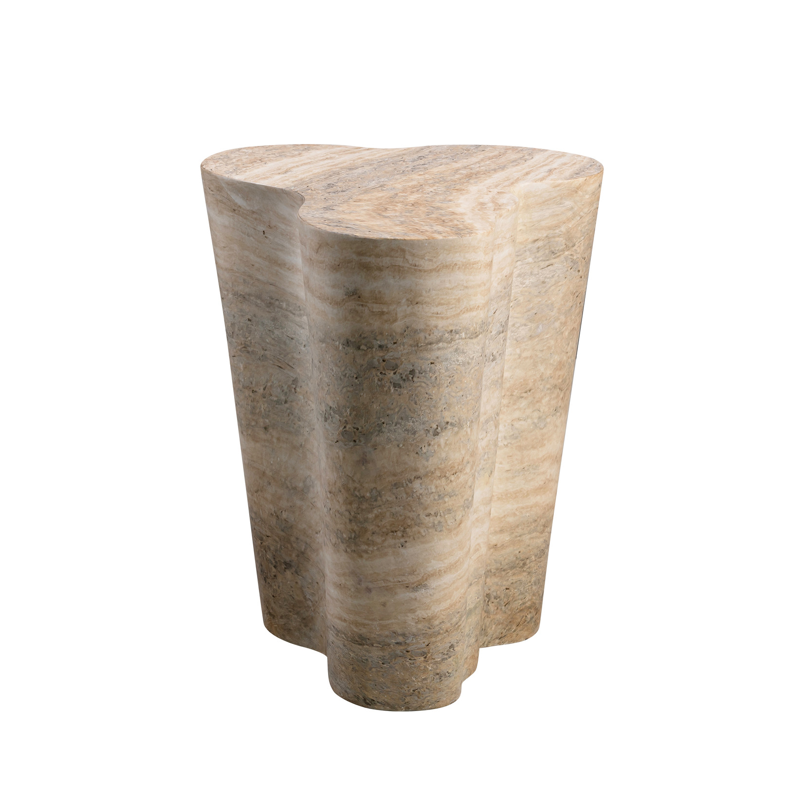 Tov SLAY FAUX MARBLE SIDE TABLE | TRAVERTINE-T