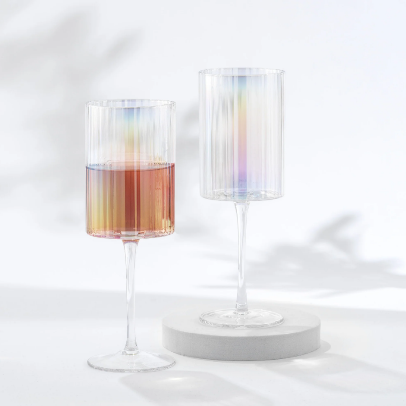 Melodious Ribbed Wine Glasses