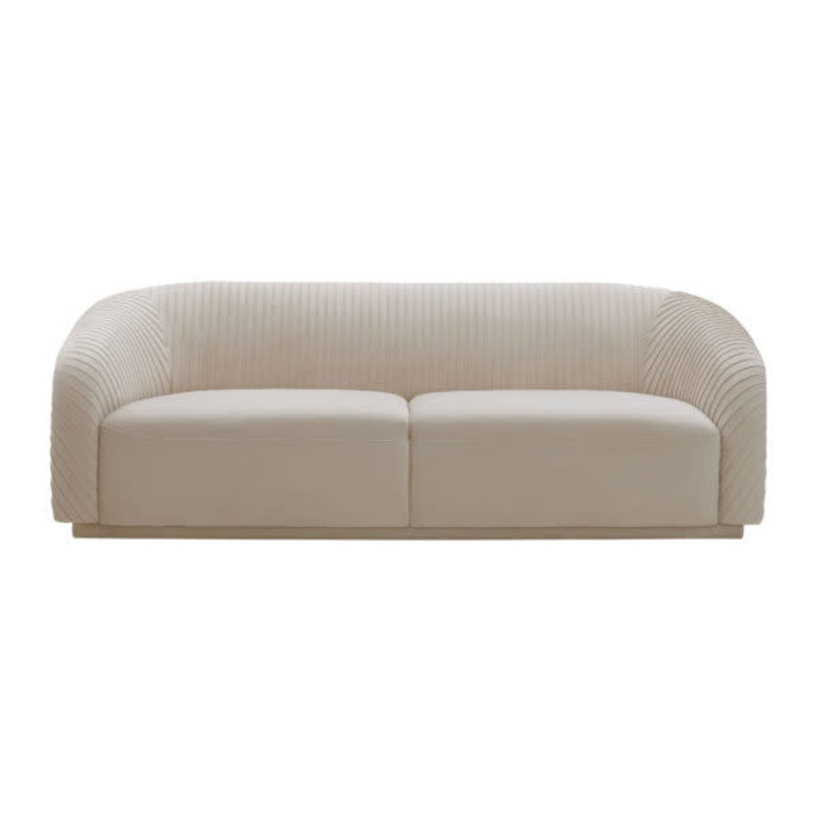 Tov ARAY PLEATED BEIGE VELVET SOFA