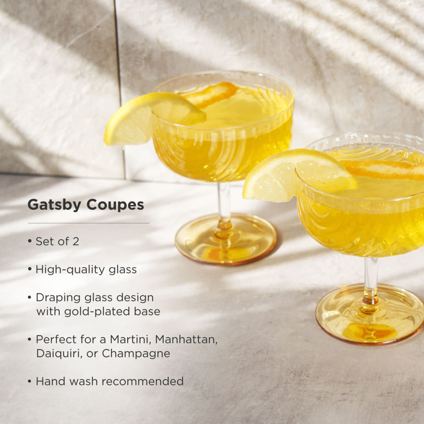 Viski Gatsby Coupe Glasses | Set of 2