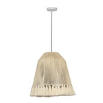 Tov TELEN WHITE COTTON TASSELED PENDANT LAMP