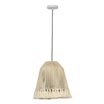 Tov TELEN LARGE WHITE COTTON TASSELED PENDANT LAMP