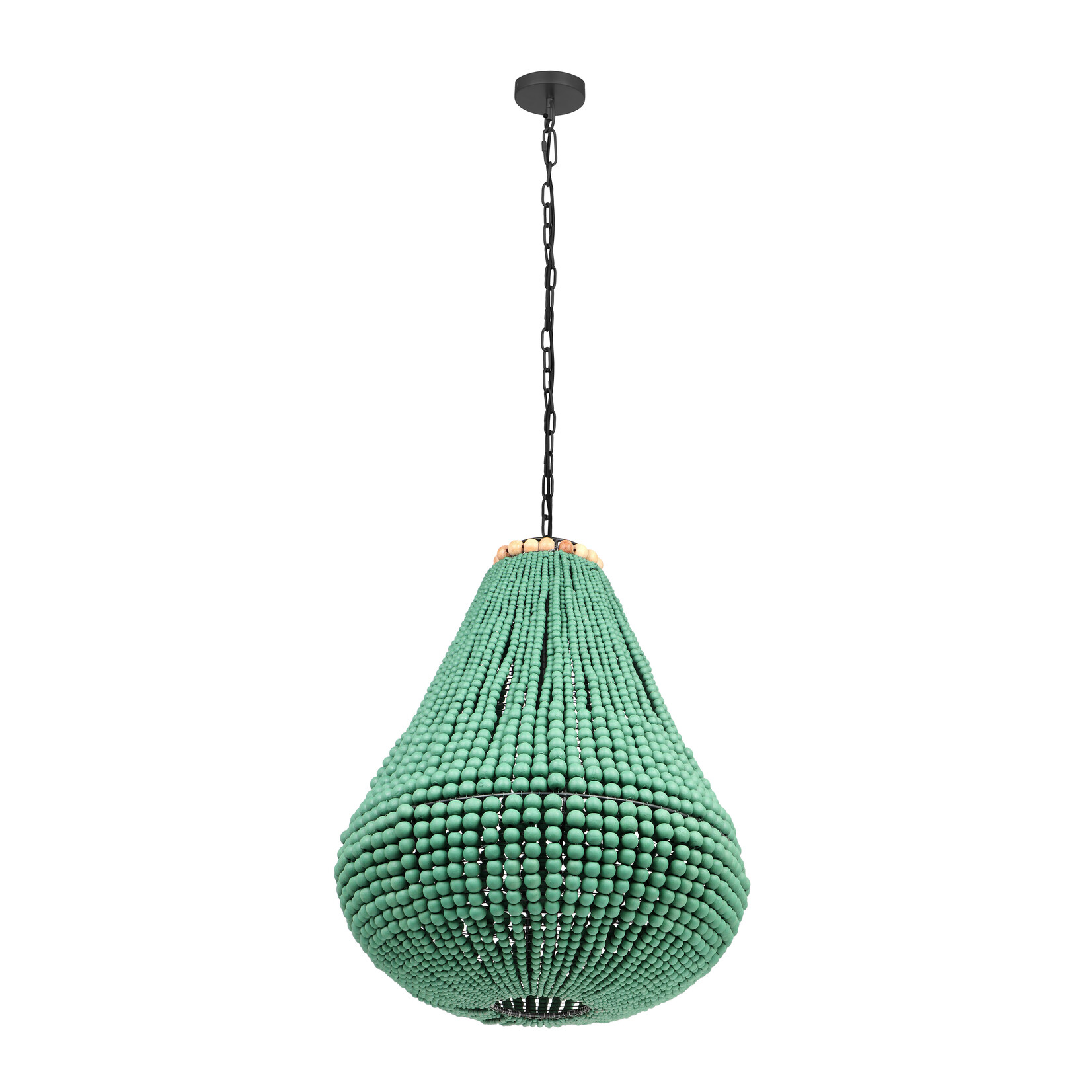 Tov PALANA GREEN WOODEN BEAD CHANDELIER