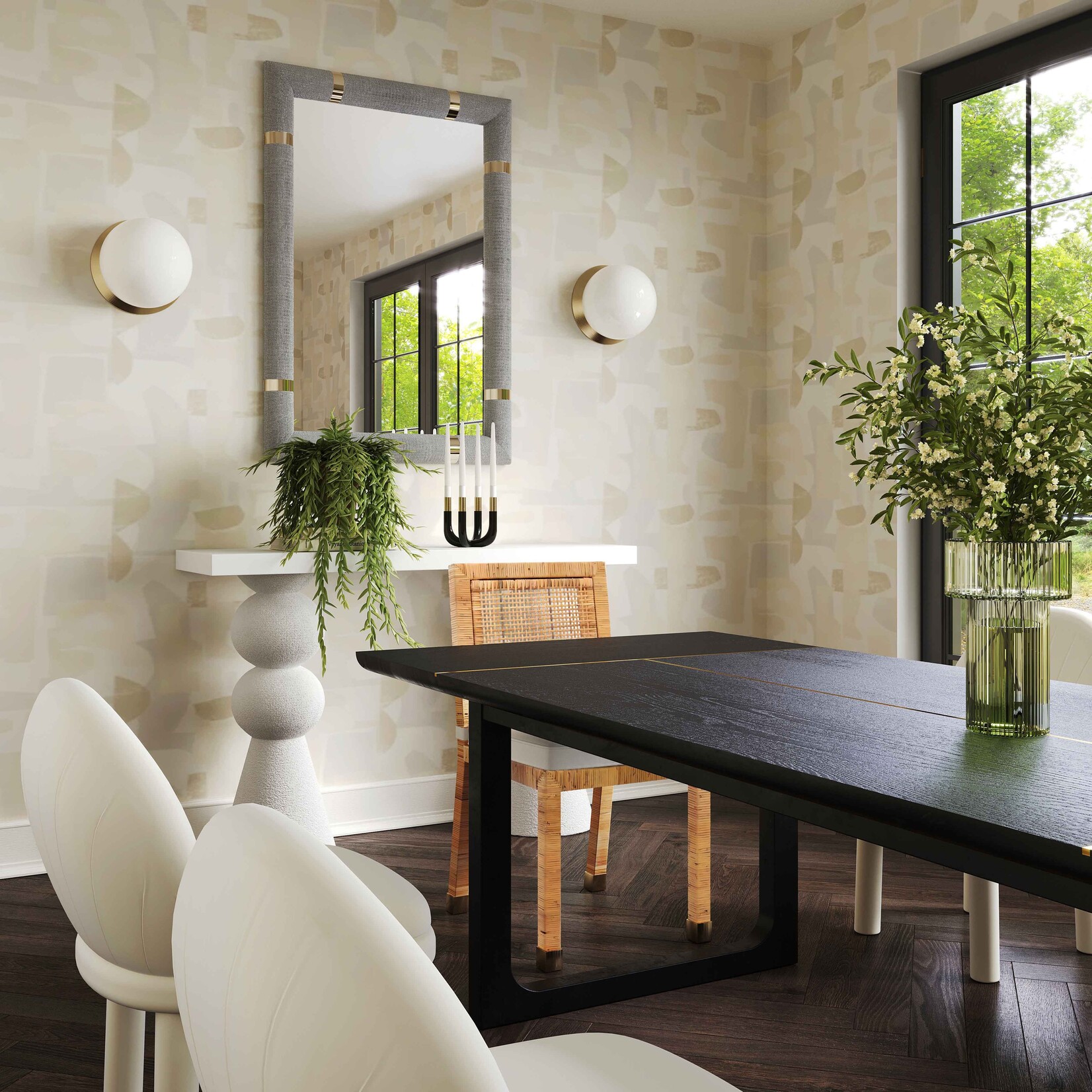 Tov SHIMA BLACK ASH RECTANGULAR DINING TABLE