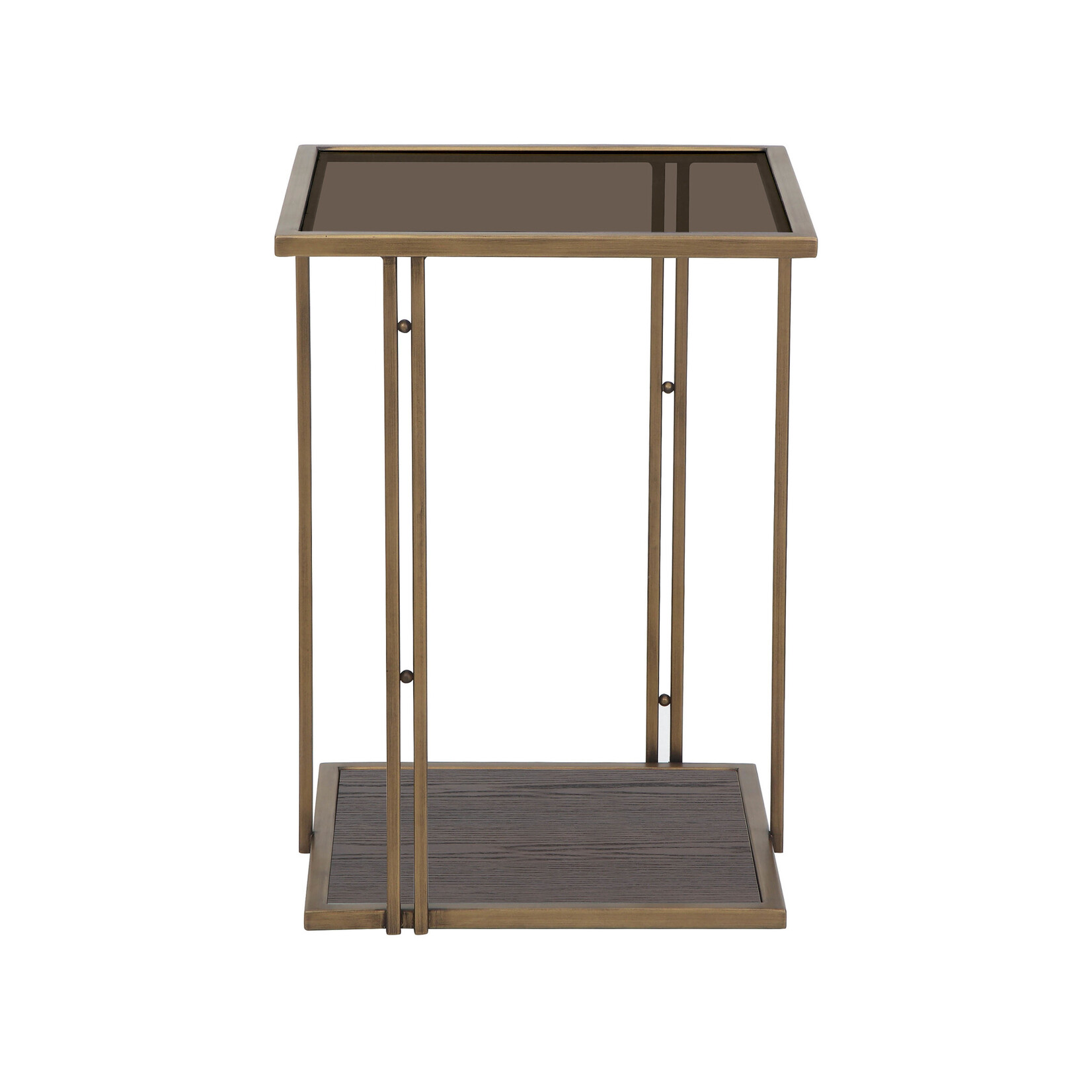 Tov EMMI BROWN ASH & GLASS SIDE TABLE