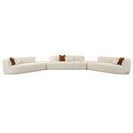 Tov FINCH CREAM BOUCLE 5-PIECE MODULAR SECTIONAL