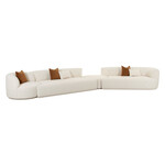 Tov FINCH CREAM BOUCLE 4-PIECE MODULAR RAF SECTIONAL