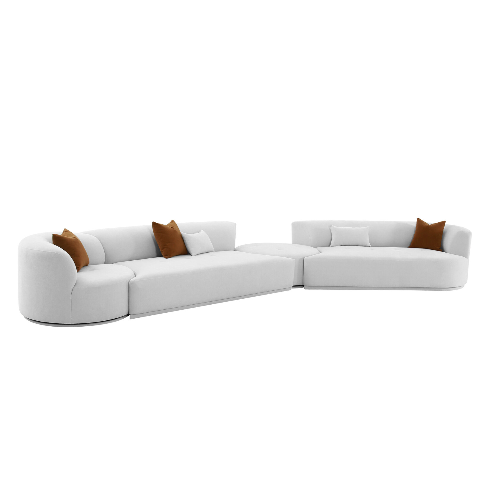 Tov FINCH CREAM BOUCLE 4-PIECE MODULAR RAF SECTIONAL