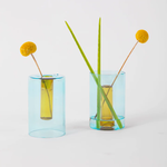 Block Design Reversible Vase | Blue & Yellow | Small