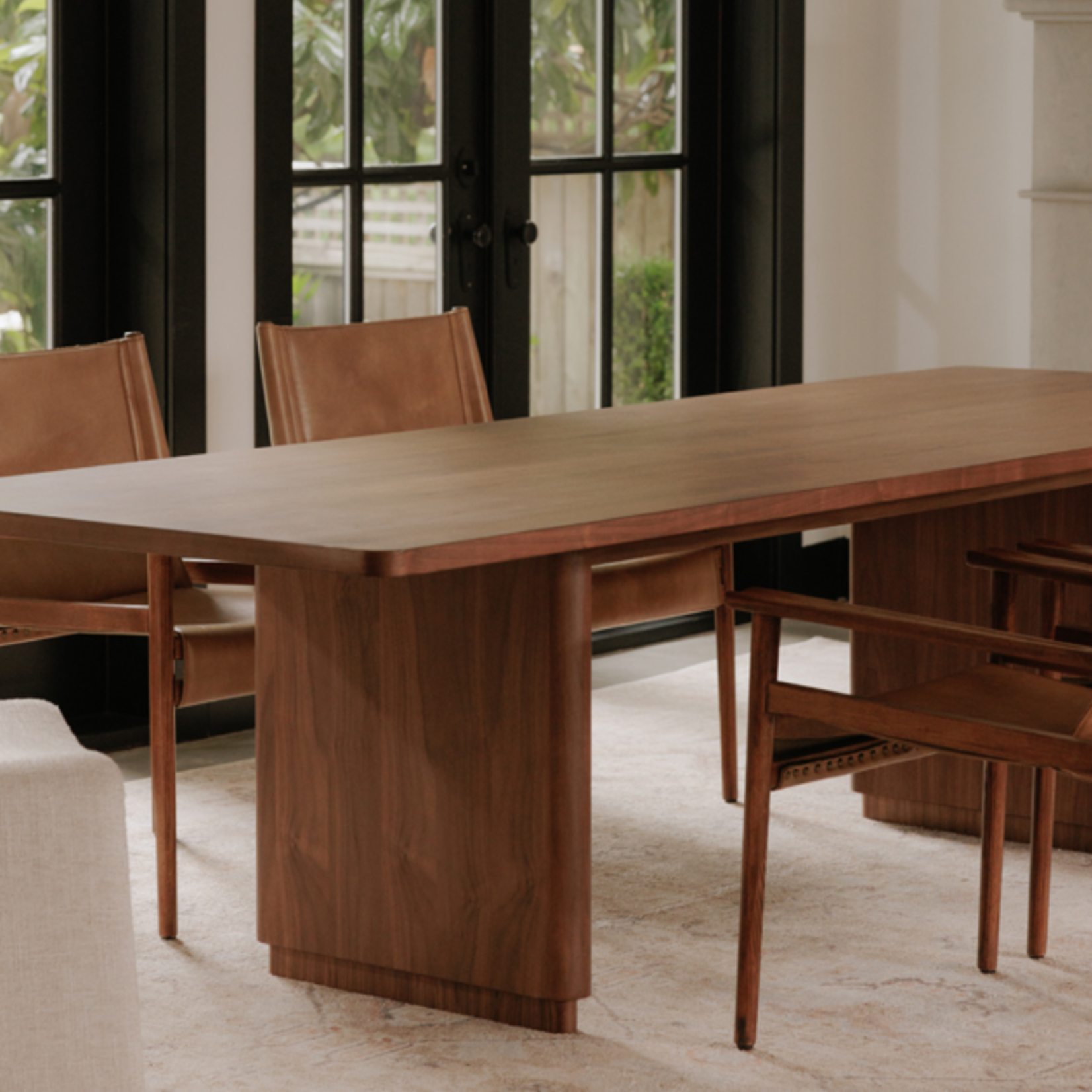 MOES HOME COLLECTION EMME DINING TABLE LARGE WALNUT