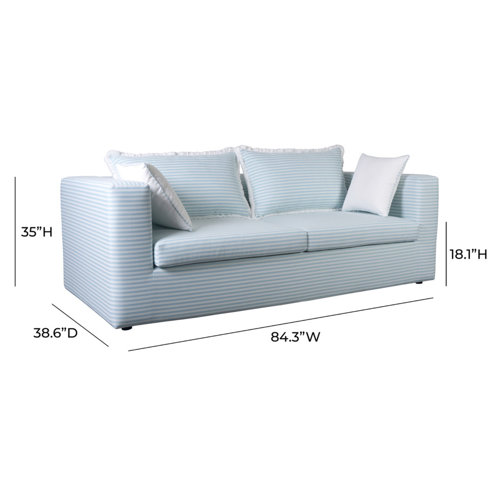 Tov Bay Blue Striped Indoor/Outdoor Sofa