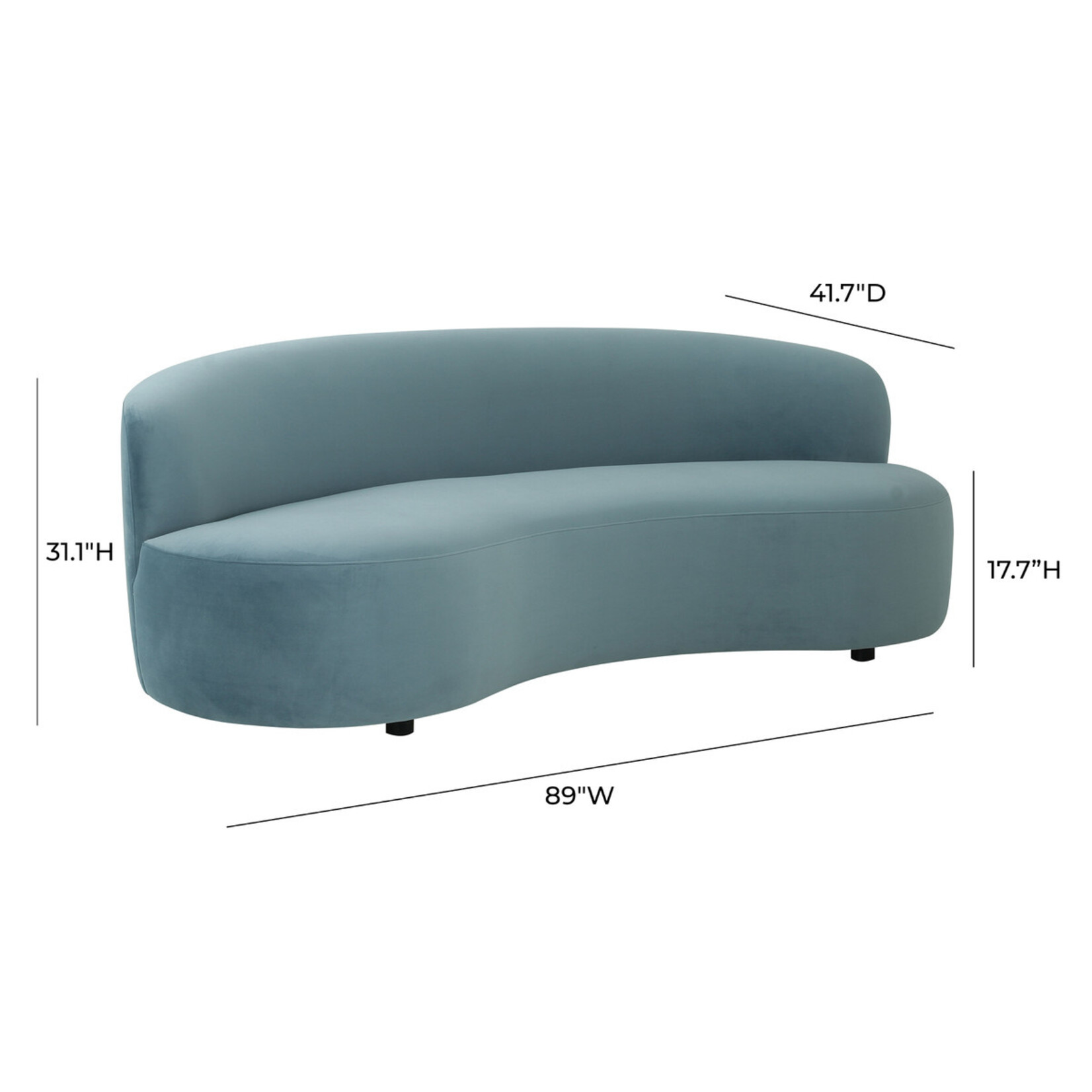 Tov Canne Bluestone Velvet Sofa