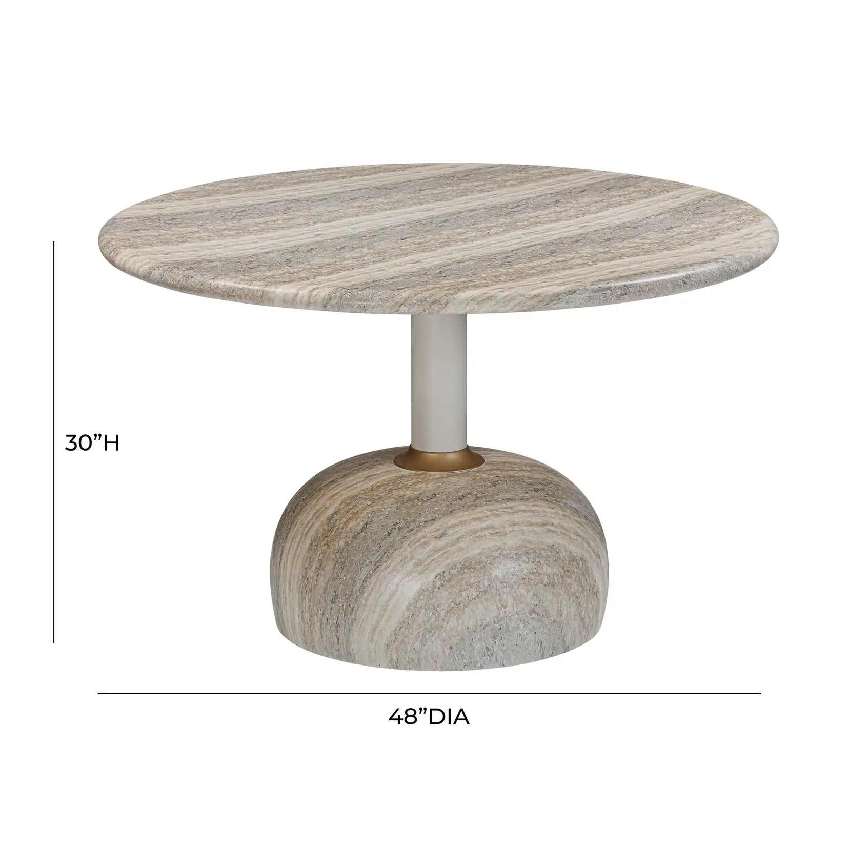 Tov Ana Concrete Faux Travertine Indoor / Outdoor 48" Round Dining Table