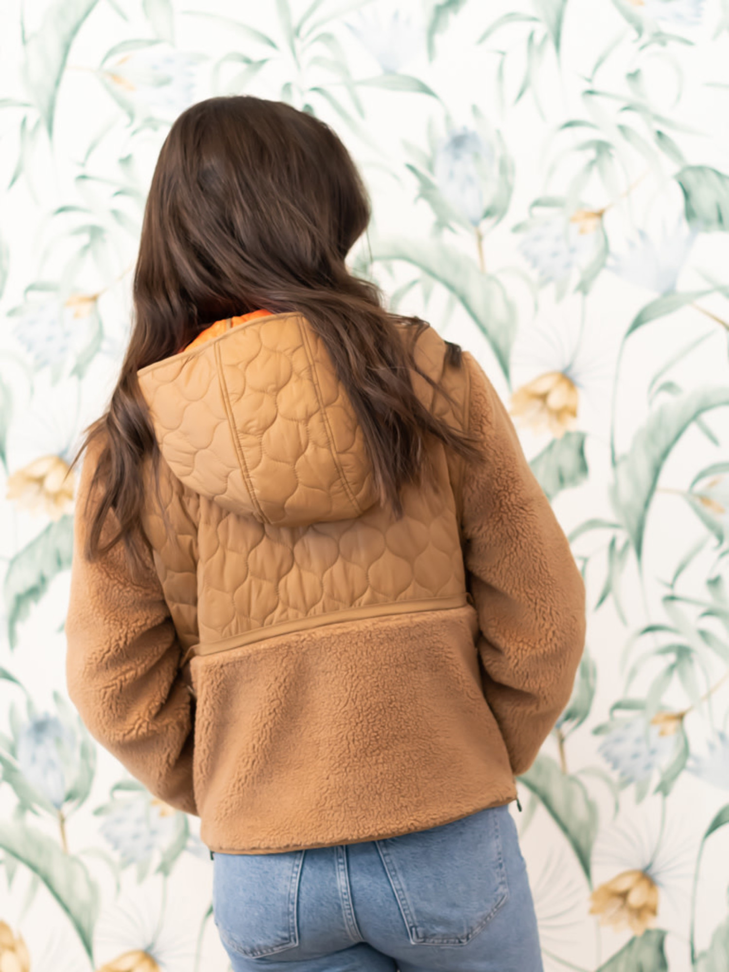 sherpa quilted pullover