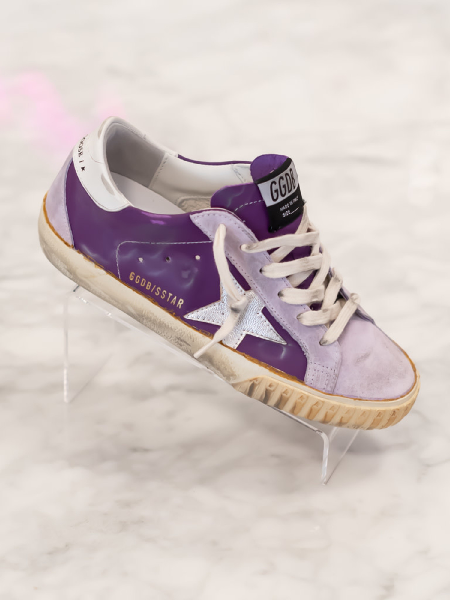 Purple golden discount goose sneakers